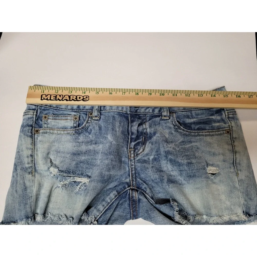 American Eagle AE Denim Shorts Women's 4, Low Rise Cut-off Medium Wash 3